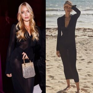 Aya‎ Muse Amur Mesh Button-Front Collared Maxi Dress